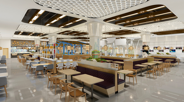 成都華為工廠餐廳-大廳設(shè)計(jì)效果圖