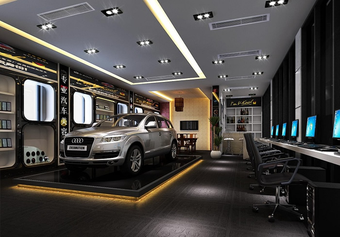 汽車美容店顧客休息區裝修效果圖