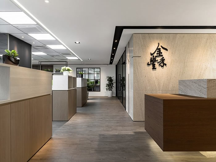 辦公室前臺側面裝修效果圖