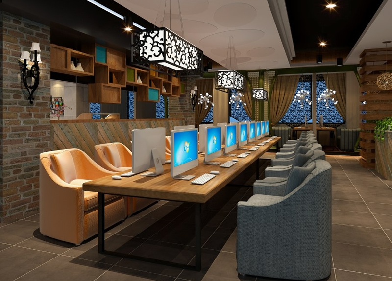 吧友網吧(網咖)休閑娛樂區效果圖