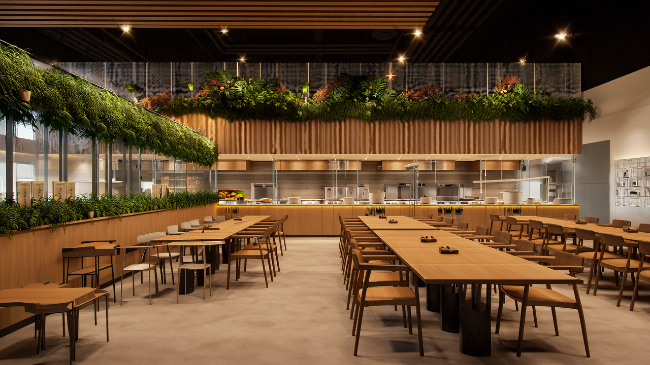 食堂裝修設(shè)計(jì)效果圖