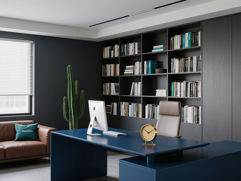 老板辦公室深灰、咖色、藏藍(lán)?色系基調(diào)