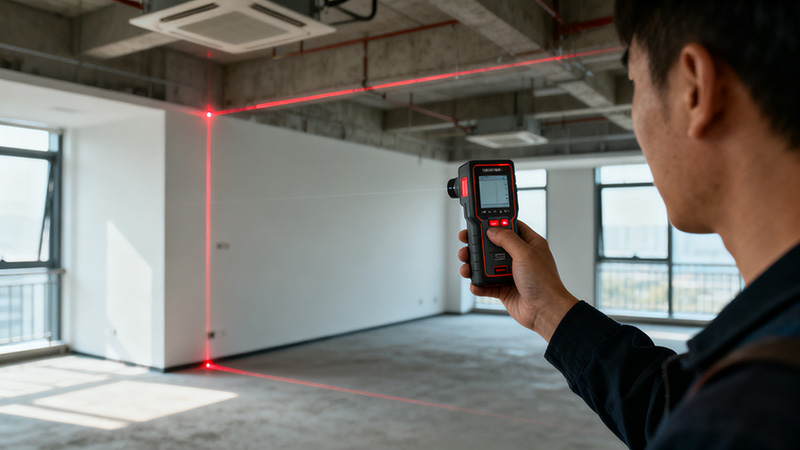 對(duì)辦公室裝修的區(qū)域進(jìn)行尺寸測(cè)量