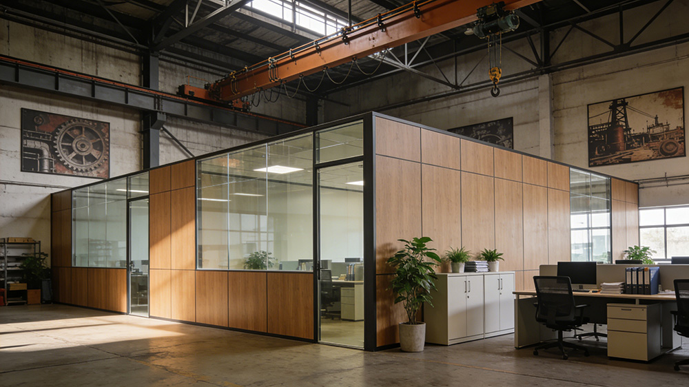 鋼結構廠房內辦公隔墻圖7